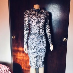 Black and white leopard prints dress